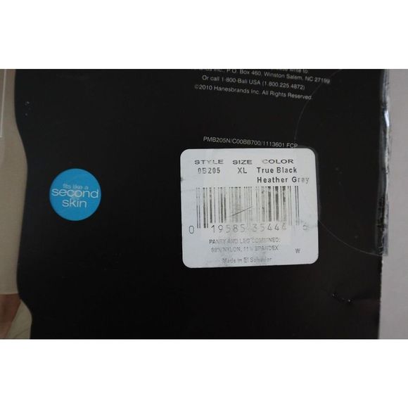 Bali Invisibles Women's Sz XL Black/Heather Gray Firm Control Leggings - 2 Pairs - Picture 4 of 7